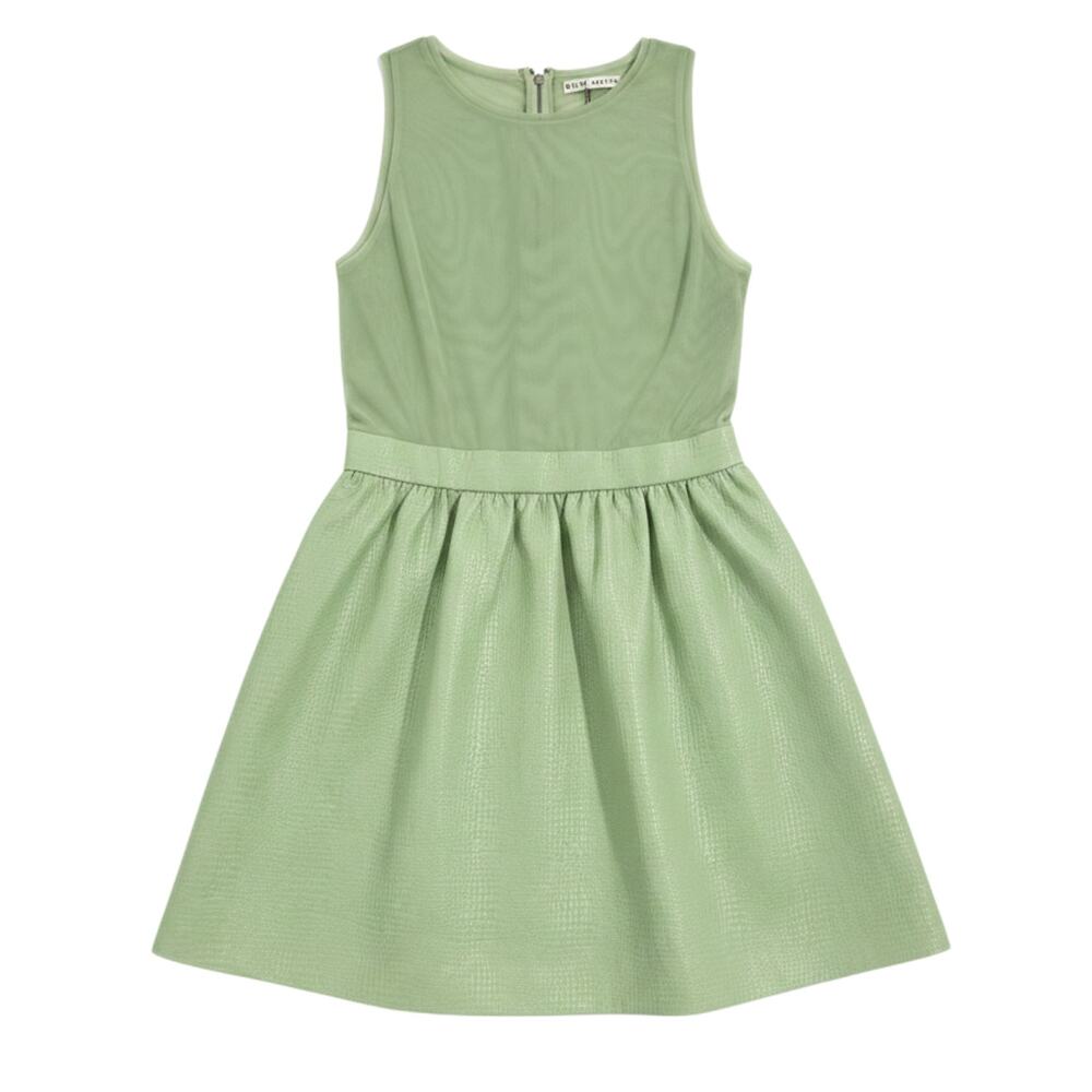 Olivia Textured Green Chara Mini Dress Size 6